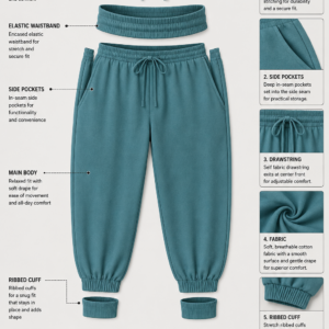 Ribbed Jogger (with pockets) Bottoms for Women