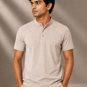 Mandarin Collar Everyday Wear T-shirts for Men
