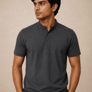 Mandarin Collar Everyday Wear T-shirts for Men