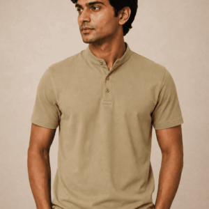 Mandarin Collar Everyday Wear T-shirts for Men