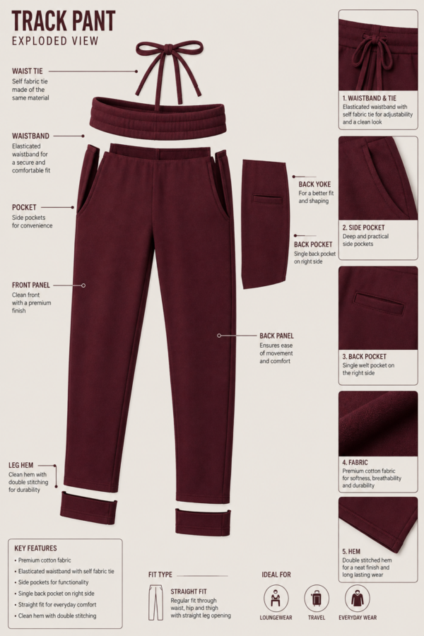 Track Pants Bottoms for Men